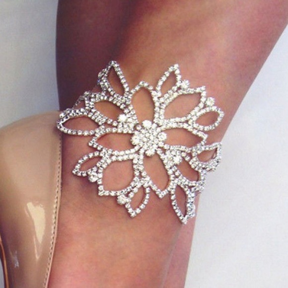 Something Sparkling Wedding Anklet - Picture 2 of 2